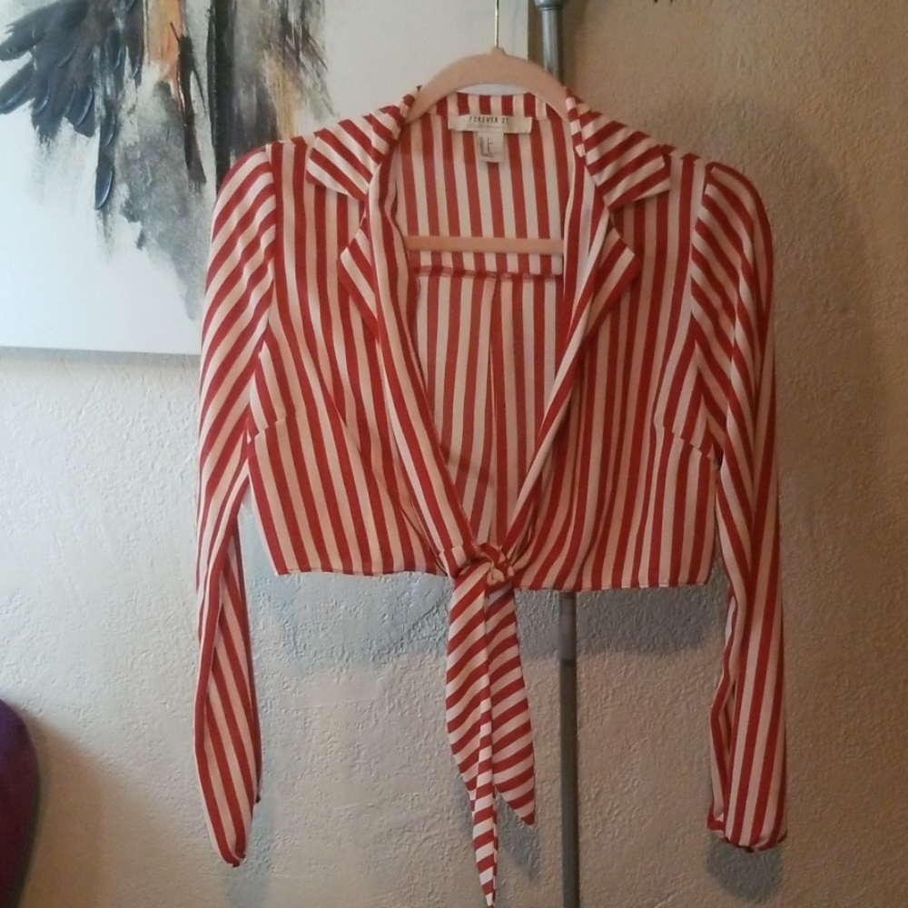 Rust Striped Crop Top